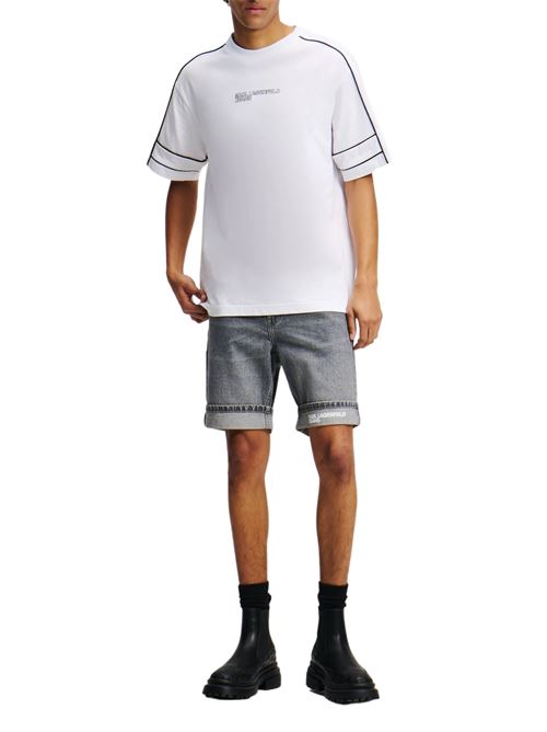 T-shirt uomo bianca in cotone Karl Lagerfeld jeans | A2M17052100